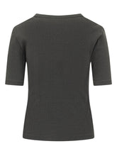 CALVIN KLEIN - Ribbed T-shirt with Logo - Black - LIDIASHOPPING® - Official Website