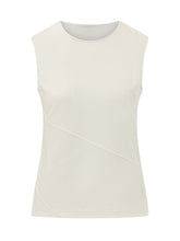 CALVIN KLEIN - Sleeveless Tank with Diagonal Seam - White - LIDIASHOPPING® - Official Website