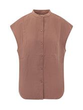 CALVIN KLEIN - Sleeveless Relaxed Shirt with Buttons - Red - LIDIASHOPPING® - Official Website