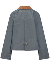 BARBOUR - Jacket with Velvet Collar and Zip Closure - Blue | Lidia Shopping | Official Website