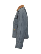 BARBOUR - Jacket with Velvet Collar and Zip Closure - Blue | Lidia Shopping | Official Website
