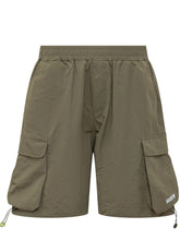 BARROW - Shorts in Gabardina con Tasche Cargo - Verde - LIDIASHOPPING® - Official Website