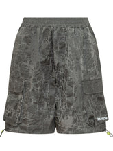 BARROW - Bermuda Cargo in Gabardina con Tasche Applicate e Stampa All Over - Grigio - LIDIASHOPPING® - Official Website