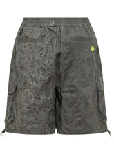 BARROW - Bermuda Cargo in Gabardina con Tasche Applicate e Stampa All Over - Grigio - LIDIASHOPPING® - Official Website