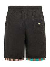 BARROW - Shorts in Popeline con Logo - Nero - LIDIASHOPPING® - Official Website