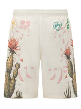 BARROW - Popeline Shorts with Cactus Print - Beige - LIDIASHOPPING® - Official Website