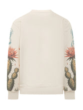 BARROW - Felpa Barrow Club con Stampa Cactus - Beige - LIDIASHOPPING® - Official Website