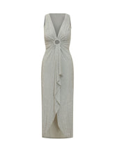 TWENTY FOURHAITCH - Abito Midi con Drappeggio Frontale - Grigio | Lidia Shopping | Official Website