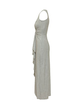 TWENTY FOURHAITCH - Abito Midi con Drappeggio Frontale - Grigio | Lidia Shopping | Official Website