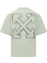 OFF-WHITE - T-shirt with Printed Logo - Green - LIDIASHOPPING® - Official Website