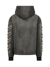 OFF-WHITE - Felpa con Cappuccio e Dettagli Applicati sulle Maniche - Grigio | Lidia Shopping | Official Website