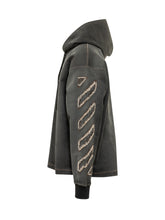 OFF-WHITE - Felpa con Cappuccio e Dettagli Applicati sulle Maniche - Grigio | Lidia Shopping | Official Website