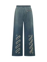 OFF-WHITE - Pantalone a Gamba Ampia con Coulisse - Blu - LIDIASHOPPING® - Official Website
