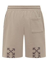 OFF-WHITE - Shorts Heraldic con Logo Ricamato - Marrone | Lidia Shopping | Official Website