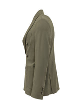 CIRCOLO - Double Breasted Piquet Blazer with Pockets - Green - LIDIASHOPPING® - Official Website