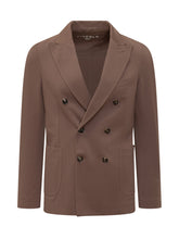 CIRCOLO - Double-breasted Piquet Jacket - Brown - LIDIASHOPPING® - Official Website