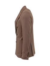 CIRCOLO - Double-breasted Piquet Jacket - Brown - LIDIASHOPPING® - Official Website