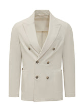 CIRCOLO - Double Breasted Jersey Blazer with Pockets - White - LIDIASHOPPING® - Official Website