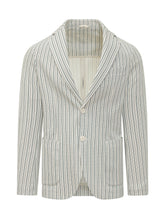 CIRCOLO - Striped Blazer with Pockets - White - LIDIASHOPPING® - Official Website