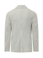 CIRCOLO - Striped Blazer with Pockets - White - LIDIASHOPPING® - Official Website