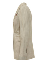 CIRCOLO - Pinstripe Double-breasted Blazer - Beige - LIDIASHOPPING® - Official Website
