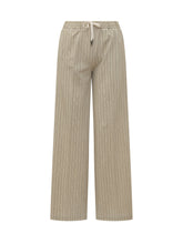 CIRCOLO - High Waisted Pinstriped Trousers - Beige - LIDIASHOPPING® - Official Website