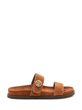 TORY BURCH - Romy Sport Slide Sandals - Brown - LIDIASHOPPING® - Official Website