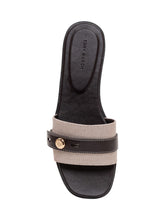 TORY BURCH - Romy Slide Sanda with Strap and Logo - Black - LIDIASHOPPING® - Official Website
