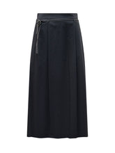 PESERICO - Long Gabardine Skirt with Belt - Blue - LIDIASHOPPING® - Official Website