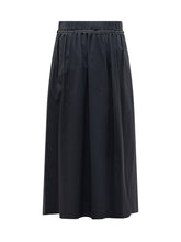 PESERICO - Long Gabardine Skirt with Belt - Blue - LIDIASHOPPING® - Official Website