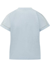 PESERICO - Crew Neck T-shirt in Jersey - Blue - LIDIASHOPPING® - Official Website