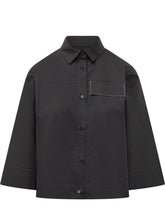 PESERICO - Shirt with Patch Pocket and Wide Sleeves - Blue - LIDIASHOPPING® - Official Website