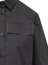 PESERICO - Shirt with Patch Pocket and Wide Sleeves - Blue - LIDIASHOPPING® - Official Website