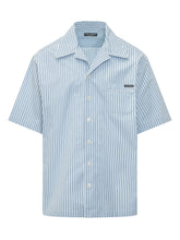 DOLCE & GABBANA - Short Sleeve Shirt with Thin Stripes - Blue - LIDIASHOPPING® - Official Website