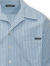 DOLCE & GABBANA - Short Sleeve Shirt with Thin Stripes - Blue - LIDIASHOPPING® - Official Website