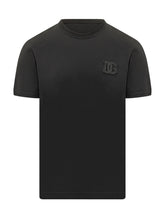 DOLCE & GABBANA - T-Shirt Girocollo con Logo Ricamato - Nero | Lidia Shopping | Official Website