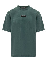 DOLCE & GABBANA - T-shirt Crewneck with Front Logo - Green - LIDIASHOPPING® - Official Website