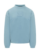 DOLCE & GABBANA - Felpa Girocollo con Logo Ricamato - Blu - LIDIASHOPPING® - Official Website