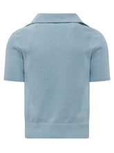 DOLCE & GABBANA - Knit Polo with Open Collar - Blue - LIDIASHOPPING® - Official Website
