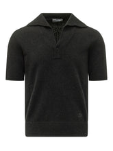 DOLCE & GABBANA - Knit Polo with Open Collar - Black - LIDIASHOPPING® - Official Website