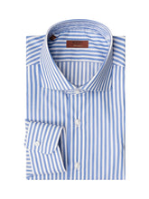BARBA - Striped Shirt with Italian Collar - Blue - LIDIASHOPPING® - Official Website
