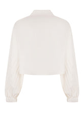 ELISABETTA FRANCHI KIDS - Cropped Shirt with Long Sleeves - White - LIDIASHOPPING® - Official Website