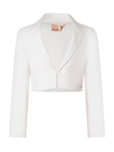 ELISABETTA FRANCHI KIDS - Cropped Blazer with Lapels - White - LIDIASHOPPING® - Official Website