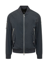 MOOSE KNUCKLES - Bomber Jacket Courville with Zip and Flap Pockets - Blue - LIDIASHOPPING® - Official Website