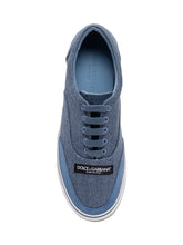 DOLCE & GABBANA - Low Top Canvas Sneakers with Laces - Blue - LIDIASHOPPING® - Official Website