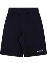 BALMAIN KIDS - Bermuda in Jersey con Vita Elasticizzata e Logo - Nero - LIDIASHOPPING® - Official Website