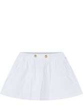 BALMAIN KIDS - Jersey Skirt with Decorative Buttons - White - LIDIASHOPPING® - Official Website