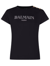BALMAIN KIDS - T-shirt con Logo Frontale e Bottoni su Spalla - Nero | Lidia Shopping ® | Official Website