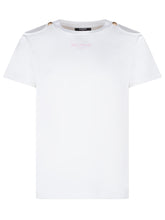BALMAIN KIDS - T-shirt with Front Logo and Shoulder Buttons - White - LIDIASHOPPING® - Official Website