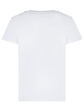 BALMAIN KIDS - T-shirt with Front Logo and Shoulder Buttons - White - LIDIASHOPPING® - Official Website